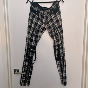 Hell Bunny Black & White Plaid Gothic Pants